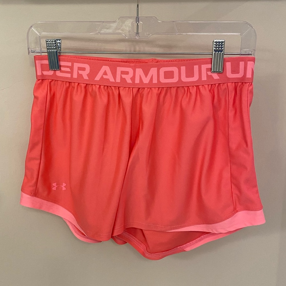 Under Armor Play Up Shorts, Pink on pink! Size small